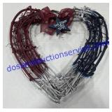 Wicker Patriotic Heart Wreath 16"x16"