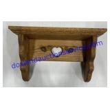 Wooden Heart Shelf 12"x5"x5"