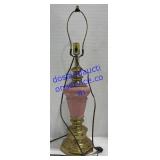 Pink & Gold End Table Lamp 28" Tall