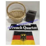 German Flag, French Quarter Sign 15"x5" , Basket