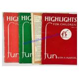 Lot of (4) 1952 Highlights For Children Magazines