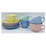 Lot of Vintage Lu-Ray Pastels Cups & Saucers