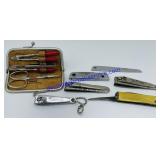 Lot of Vintage Nail Clippers, Pocketknives, Etc..