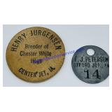 Wooden Nickel & Antique ID Tag