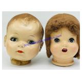 Pair of Vintage Doll Heads