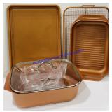 Lot of Copper Chef Bakeware