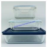 Lot of (3) Glass Covered Containers