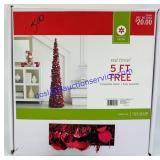Red Tinsel 5 Foot Tree