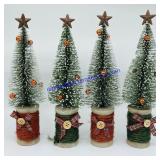 Lot of (4) Decorative Christmas Trees - 10"