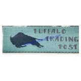Wooden Buffalo Trading Post Sign (36 x 12)