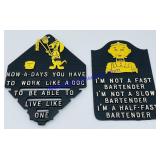 Pair of Small Vintage Metal Signs