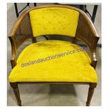 Vintage Yellow Upholstered Sitting Chair (27")