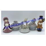 Vintage Porcelain Jewelry Boxes , Christmas