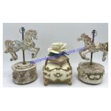 Carousel & Cushion Flower Music Boxes