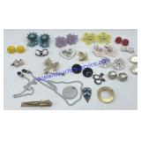 Costume Jewelry -Earrings , Pins , Glasses Chain