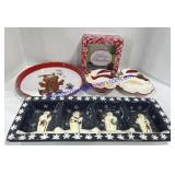 Christmas Tin Tray & Box , Bowl , Plate & Snack