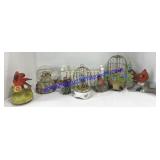 Bird Decor - Caged Birds , Lady Bug, Snow Globe &