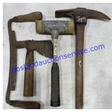 Ax , Rubber Hammer & Rock Hammer