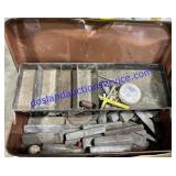 Old Tool Box W/ Metal Pieces
