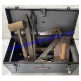 Tool Box W/ Wooden Hammer, Metal Filed, Forging