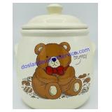 Teddy Bear Cookie Jar (10")Small Chip On Knob