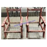 Pair of Wooden Patio Chairs (36")