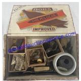Shoe  Peg Cigar Box W/ Misc Parts & Pieces