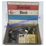 American Bond Cigar Box W/ Door Slide Lock ,