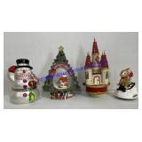 Holiday Music Boxes - Snowman , Sledding Bunny ,