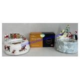 Christmas Winter Pond Music Boxes W/ LED Lights