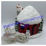 Light Up Christmas Cottage W/ Extra Tree Bulbs 8"