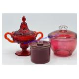 Red - Pink - Maroon Candy Dishes & Sugar Dish