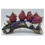 Cardinals Perched On Branch Figurine 5"x8"
