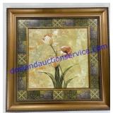 Framed Picture Of Lilies 19"x19"