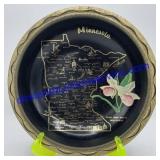 Minnesota Map Bowl 10-1/2" Diameter 2" Deep