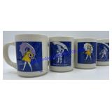 " When It Rains It Pours " Set Of 4 Coffee Mugs