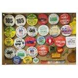 Lot of Vintage Buttons, Keychains, Etc..