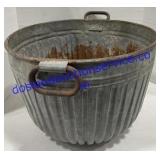 Vintage Galvanized Metal Wash Bin 19"x13"