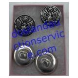 4 Vintage Military Eagle Buttons