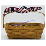 Longaberger Basket w/ Patriotic Tie (10 x 6 x 4)
