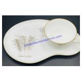 Set of (8) Fukagawa Gold Bamboo Snack Set 1 Cup