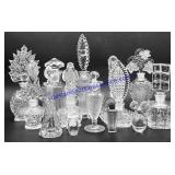 Lot of (13) Cut Glass Perfume Bottles