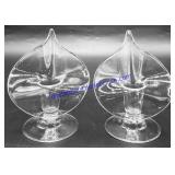Pair of Glass Candlesticks (4.5")