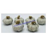 Lot of (6) Small Ceramic Pumpkins