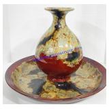 Large Decorative Plate & Vase Plate (19" Wide)