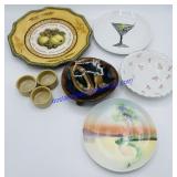 Decorative Plates, Footed Dish & Votive Holders