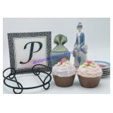 Small "P" Plate, Avon Figurine, Decorative