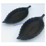 Pair of Metal Leaf Dishes