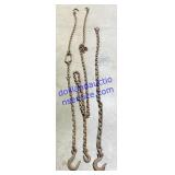 Lot of (3) Chains w/ Clevis Hooks