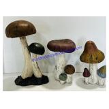 Lot of (3) Plastic Mushroom Figurines